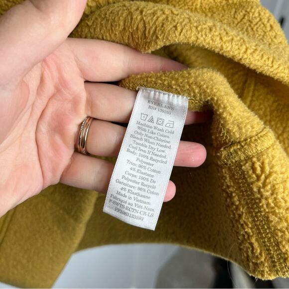 Everlane The ReNew Plush Fleece Sweatshirt Mustard Gold Size XS - Picture 4 of 6